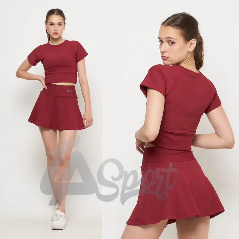 Set Crop Bawahan Rok / Set Zumba Wanita / Set Aerobic Wanita / Set Olahraga Wanita 2