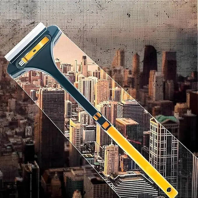 2-in-1 Daily Non-removable Screen Brush Cleaner Broom Wiper Telescopic Long Handle Window Glass Wiper Cleaning Tool