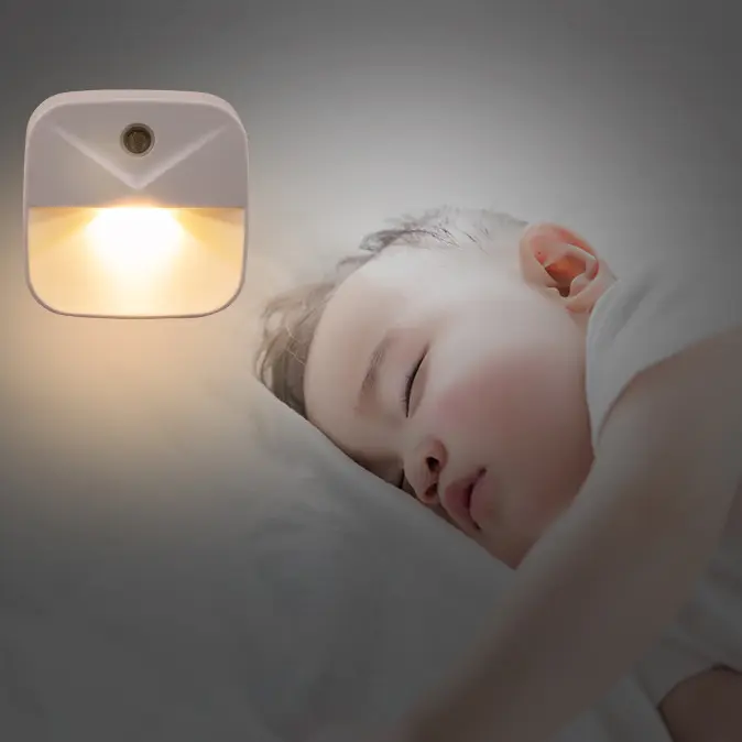 BISA COD L6075 Lampu Tidur LED Model Persegi / Lampu Tidur Sensor / Otomatis Night Lamp Square / Sleep Mini Lamp Square Otomatis Bulat Kamar Kotak White 4