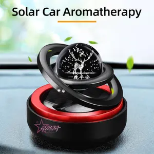 [auroracollect] Parfum Mobil 2in1 Tenaga Surya Pengharum Mobil 2in1 dan Dekorasi Dashboard Stylish Pengharum & Pajangan Mobil Berputar Otomatis Car Air Freshener 2in1