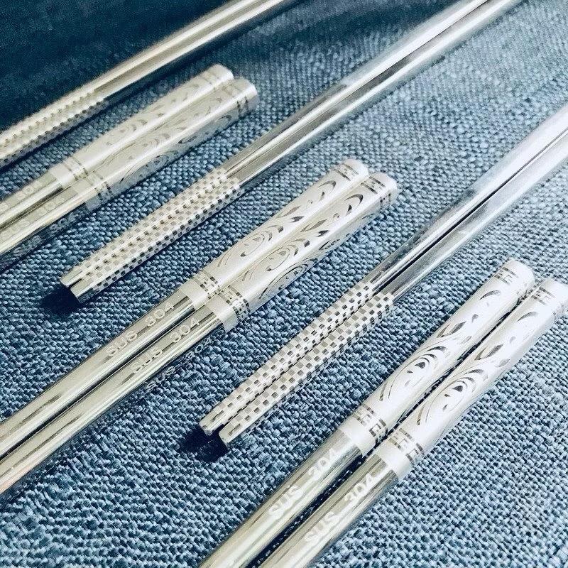 Đũa inox 304 hàn quốc chống  mốc trơn trượt cao cấp thép không gỉ 304 an toàn cho máy rửa bát bạc duainox ăn cơm sang chảnh