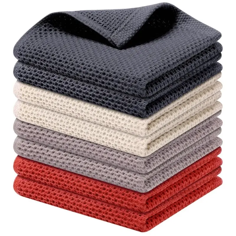 34*34cm Honeycomb Cotton Dishcloth Towel Soft Absorbent Hand Towel Quick drying Home Kitchen Efficient Cleaning Cloth Tool