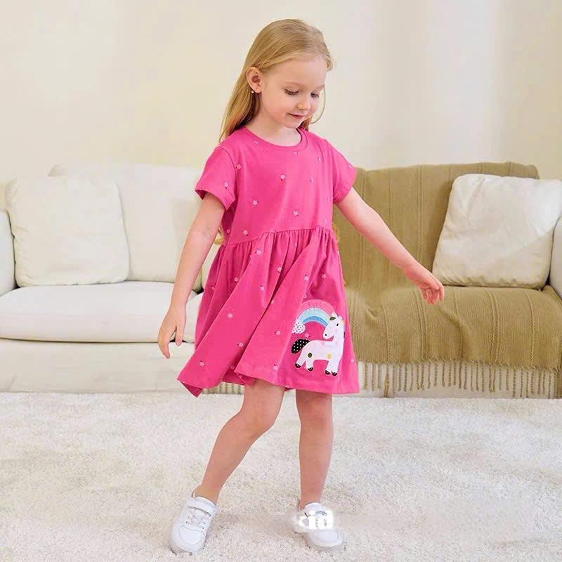 Váy 100% Cotton 4 chiều Ngựa Pony Xịn Mát Bé Gái