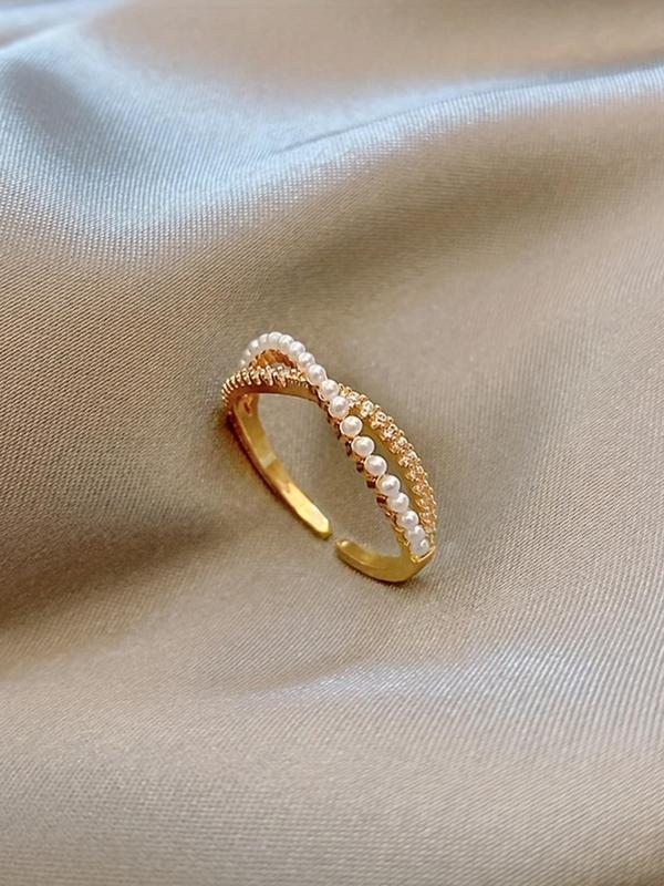 Women's Elegant Criss Cross Design Ring, Exquisite Trendy Ring, Fashionable Jewelry for Women As Gift for Daily & Party Decoration 2