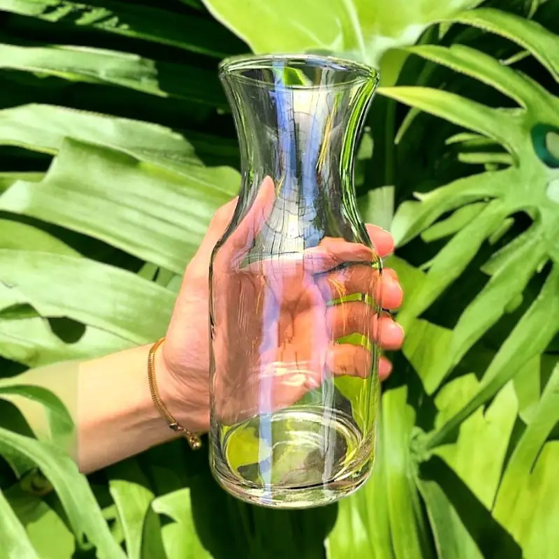 Vas Kaca Bening Belaruz 470ml | Pot Bunga Hiasan Meja Tamu Aesthetic