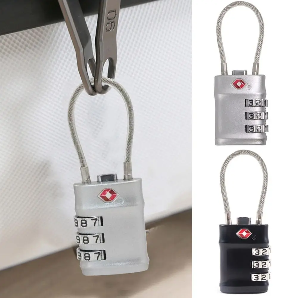 Waterproof Padlock Portable Smart Combination Lock TSA Customs Lock Customs Code Lock Padlock with Steel Cable