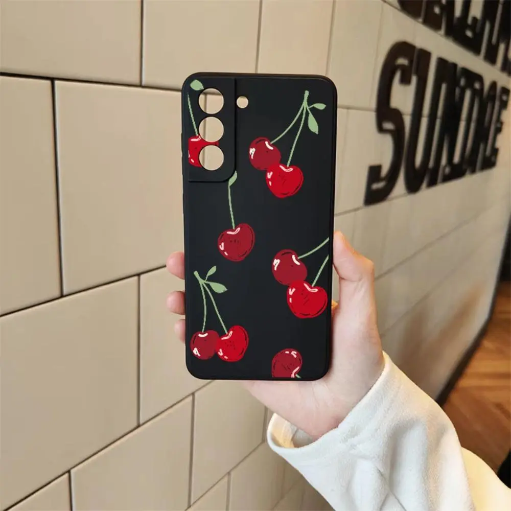 Cute Cherry Pattern Phone Case, Fashion Soft Silicone Shockproof Phone Case for Samsung Galaxy S23 Ultra S22 S21 S20 Ultra S21 FE S21, Phone Accessories