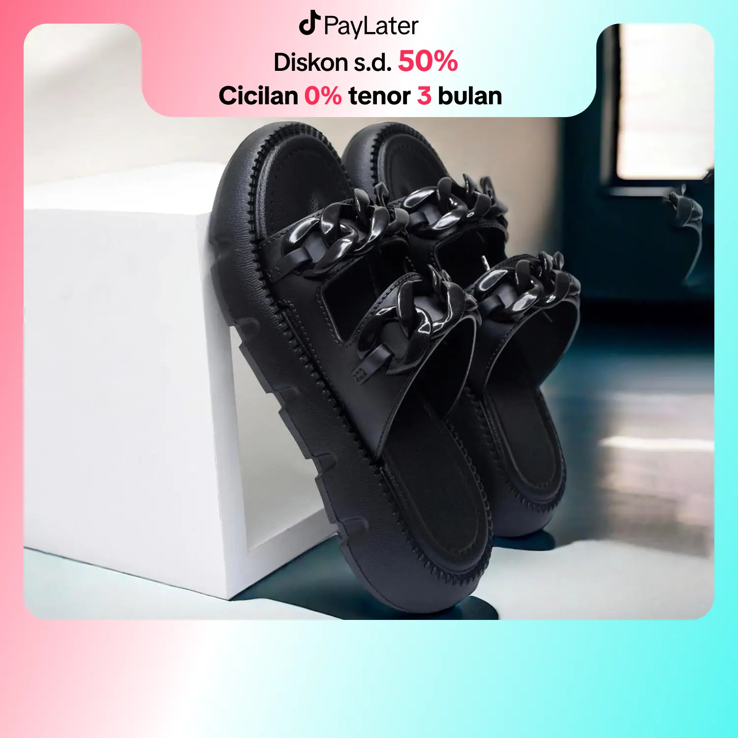 Cososisi Sandal Selop Wanita Model Korea Ready Stock Tipe Wedges Anti Air dan Anti Selip Kasual