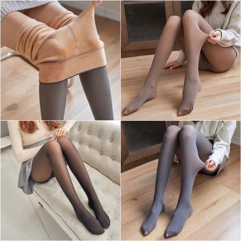 [Lót Bông] Quần Tất Nữ 3D3 Lót Lông Dày Ấm Màu 3D Che Khuyết Điểm Mùa Đông Có Tới 70kg