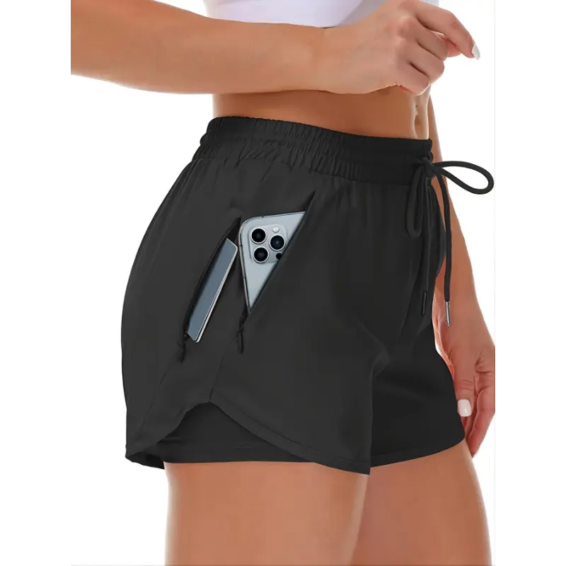 Women'S Casual Sports Shorts - Beige, Stretchy Lycra Fabric, Drawstring Waist, Multiple Pockets for Running and Fitness, Casual Sportswear|Casual Fit|Stretchy Fabric 5