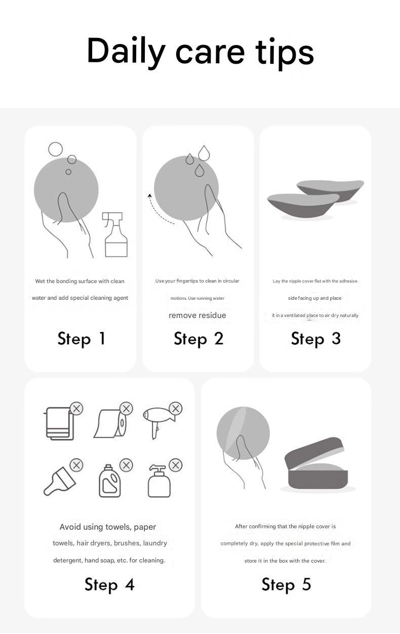 Product Introduction of Anti-exposure silicone breast stickers Invisible and traceless anti-sweat and anti-bump breast stickers Swimming sling breast stickers patch 14