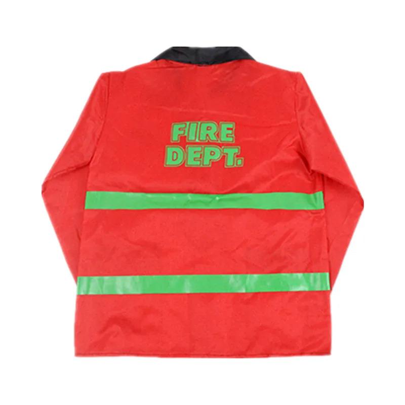 Kids Firefighter Costume Toddler Fireman Dress Up Halloween Cosplay Career Suit with Hose and Whistle Party Birthday Gift 2
