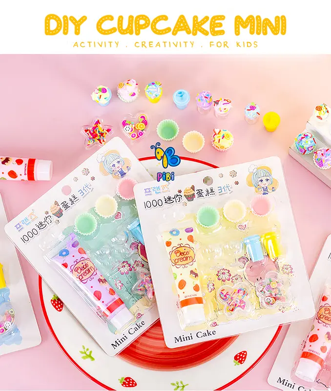 PIBI - DIY Cupcake mini / Deco Cream /Clay / Art and Craft for kids / Mainan Edukasi Anak Ice Toys 4