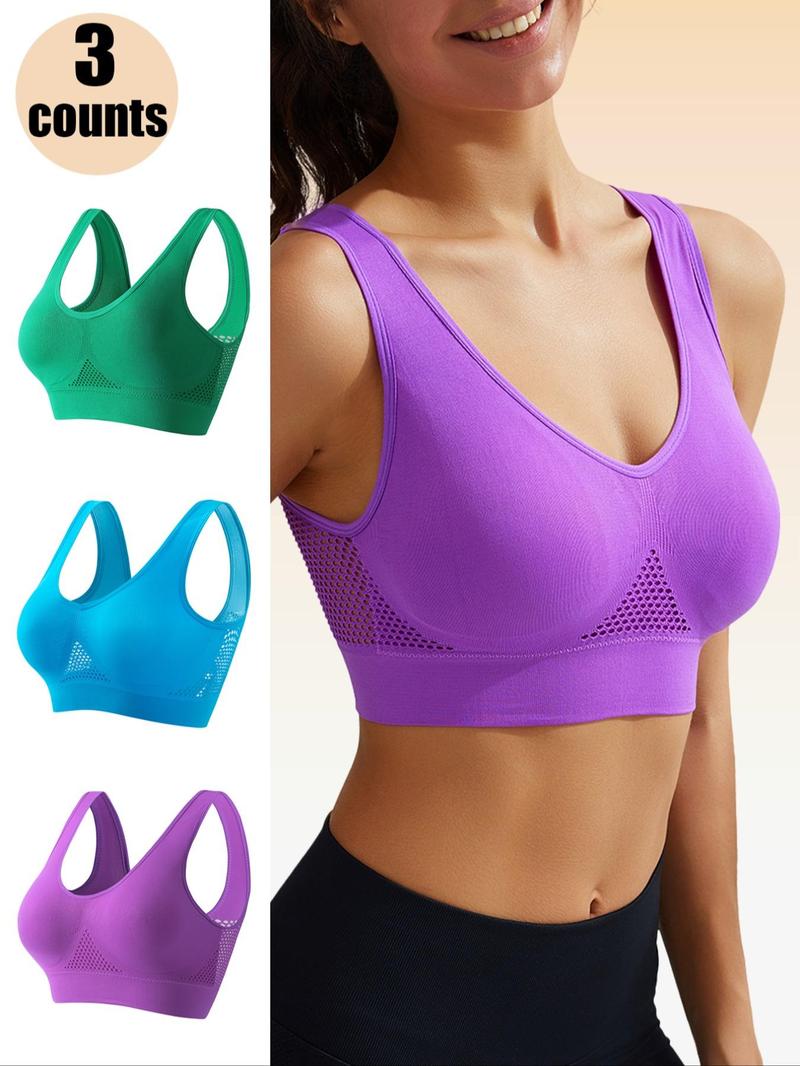 Product Introduction of Women's Solid Wireless Bra, Breathable Comfortable Sports Bra, Softness Lightweight Lingerie Top for Daily Wear 7