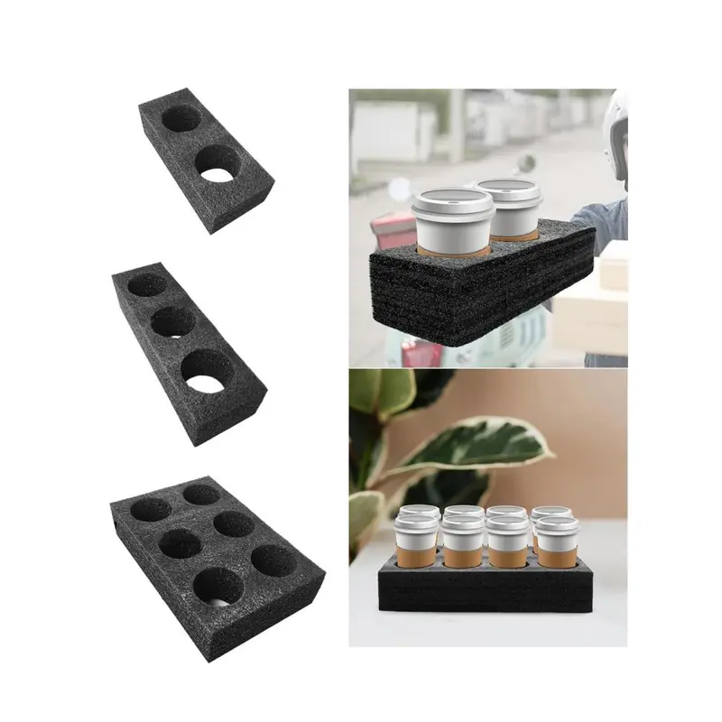 Giá đỡ cốc khay cà phê, chất liệu bọt, thích hợp để mang đi, có thể được sử dụng cho cốc cà phê và đồ uống, dụng cụ đóng gói cho tủ lạnh, nhà hàng, nhà và cắm trại 3