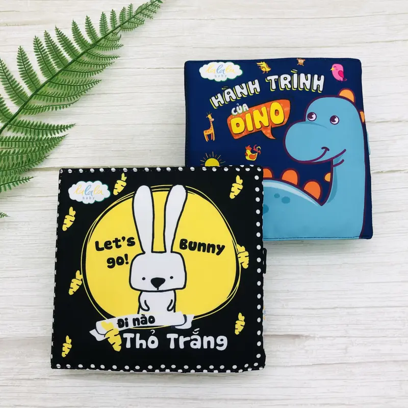 Sách vải đa tương tác cho bé Lalala Baby nhiều chủ đề hấp dẫn, kích thích đa giác quan kích thước lớn 18x18cm 4