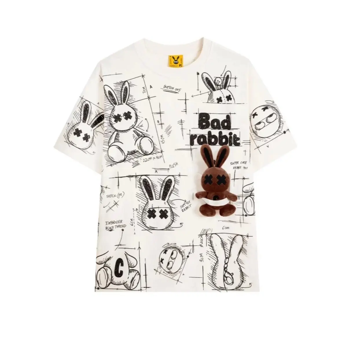 Áo thun BAD RABBITS PHỐI TÚI + thỏ full tag