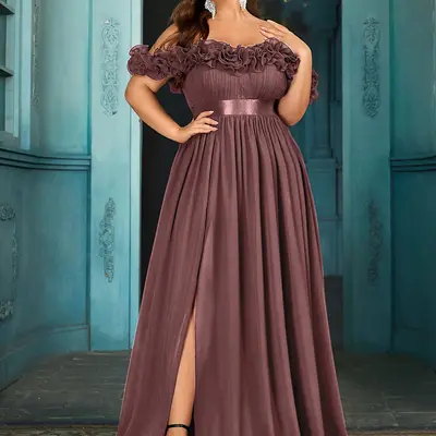 Semi Formal Attire Dinner Dresses For Plus Size Ladies Charcoal