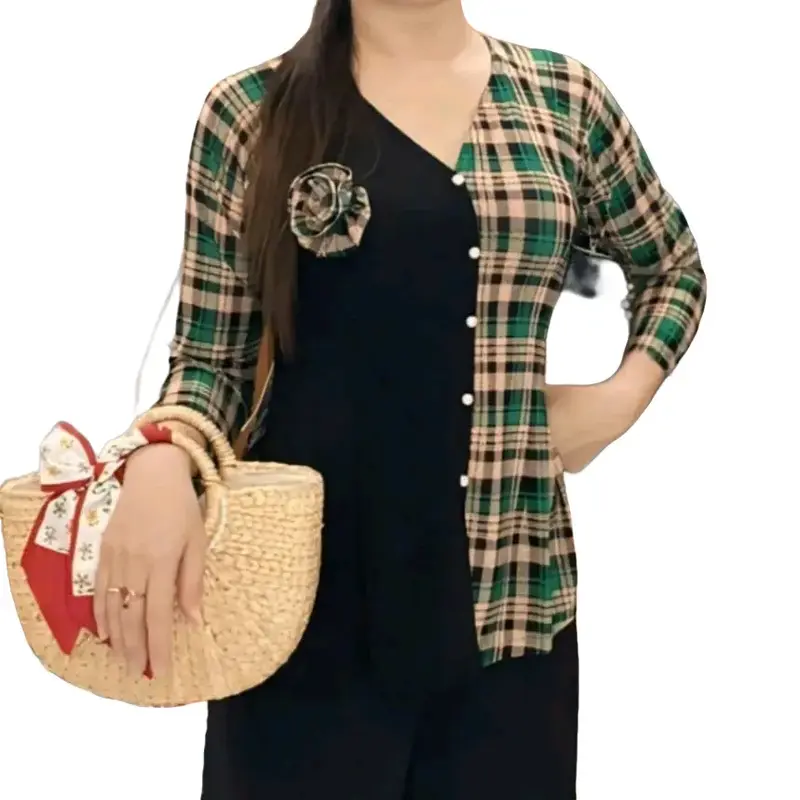 Bộ bà ba phối 2 màu chất thun đính hoa Sz 40-75kg(có bán áo lẻ) Top 0