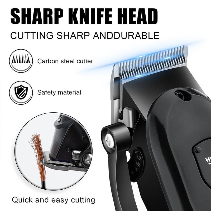 Professional Men's Hair Clipper with LED Display, 1 Set USB Rechargeable Men's Hair Cutting Machine, Cordless Hair Clipper Trimmer, Barber Kit 5