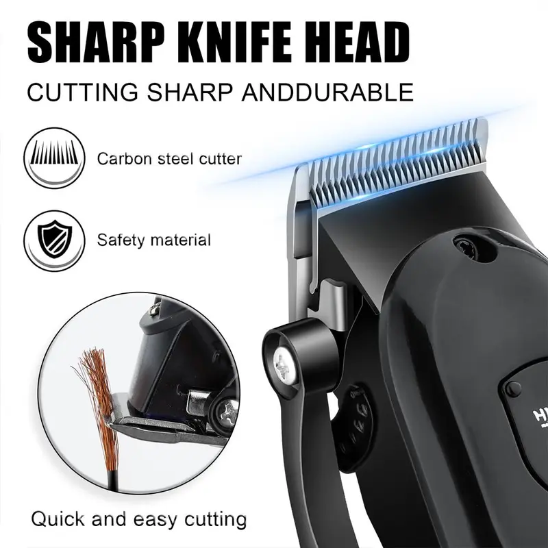 Professional Men's Hair Clipper with LED Display, 1 Set USB Rechargeable Men's Hair Cutting Machine, Cordless Hair Clipper Trimmer, Barber Kit 5