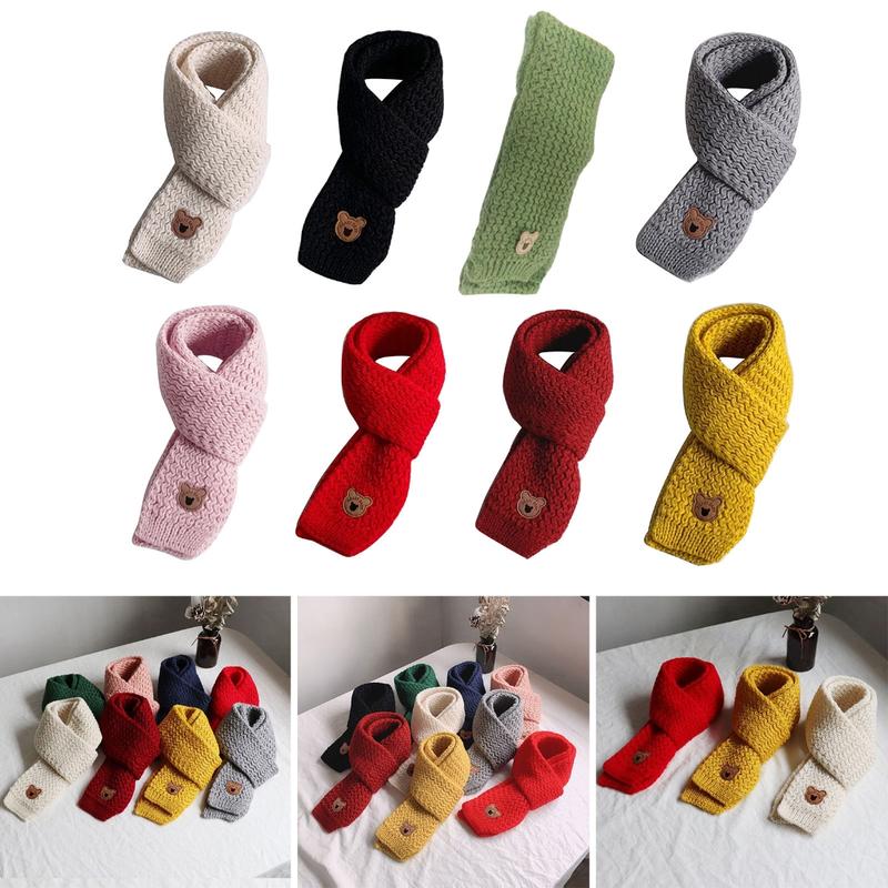 Baby Knitted Neckerchief Winter Warm Knit Scarf Lovely Kids Thick Warm Scarves 1