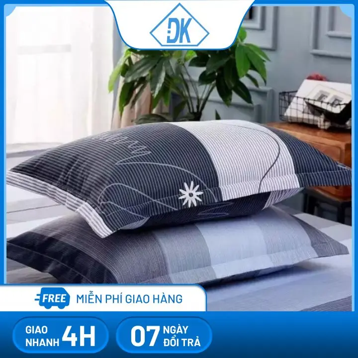 1 vỏ gối cotton nhung 50x70cm, chất vải chống nhăn chống xù lông, mịn mát giặt mau khô - Đăng Khoa 79 - áo gối - vo goi - ao goi - pillowcase 0