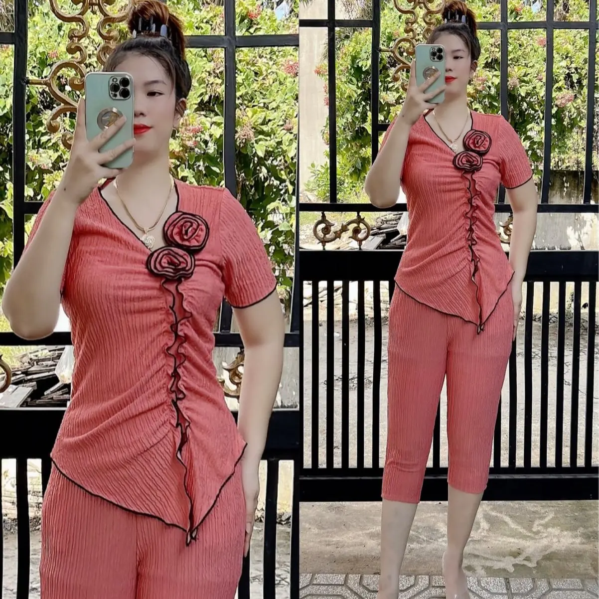 Mã A25 bộ lửng quần 7 tất thun xốp Nhật