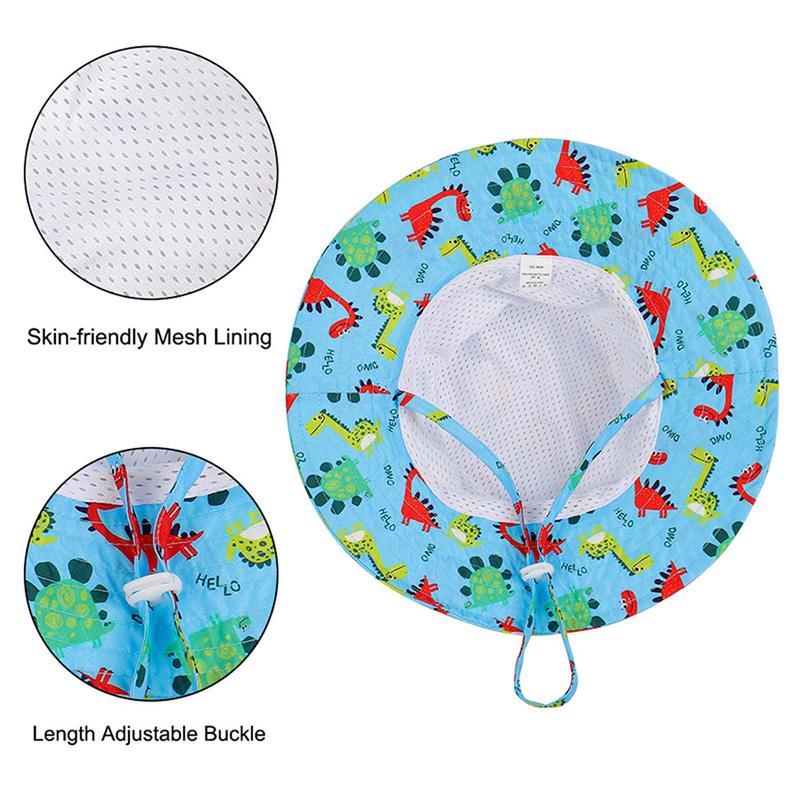 Product Introduction of Mũ Bucket Cho Trẻ Em, Bé Trai Và Bé Gái, In Hình Khủng Long / Hồng Hạc, Rộng Vành, Thích Hợp Cho Mùa Xuân Và Mùa Hè, Có Dây Đeo Tai Thú, Chống Nắng, Mũ Lưu Vực 27