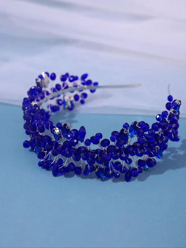 Rhinestone Decorated Alloy Bridal Headband, Elegant Baroque Design Hair Hoop for Wedding Bridal Party Formal Occasions 4