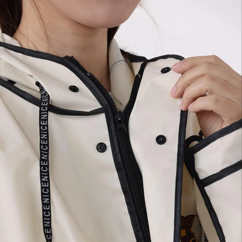 Long Raincoat, Fashionable Raincoat with Reflective Stripe Design, Portable Waterproof Raincoat for Electric Bike Riding, Outdoor Essentials 4