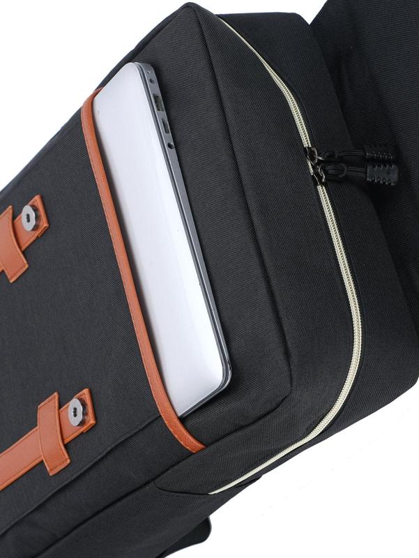 Durable Casual Solid Color Backpack, Lightweight Nylon Backpack with Built-in Organizer, Retro Style Backpack for Men & Women for Work & School 3
