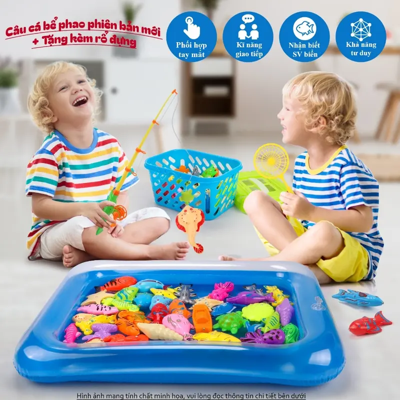 Bộ Đồ Chơi Câu Cá Cho Bé Có Gắn Nam Châm Kèm Phao Bơi - Đồ Chơi Cho Bé Ngày Hè 89010 6