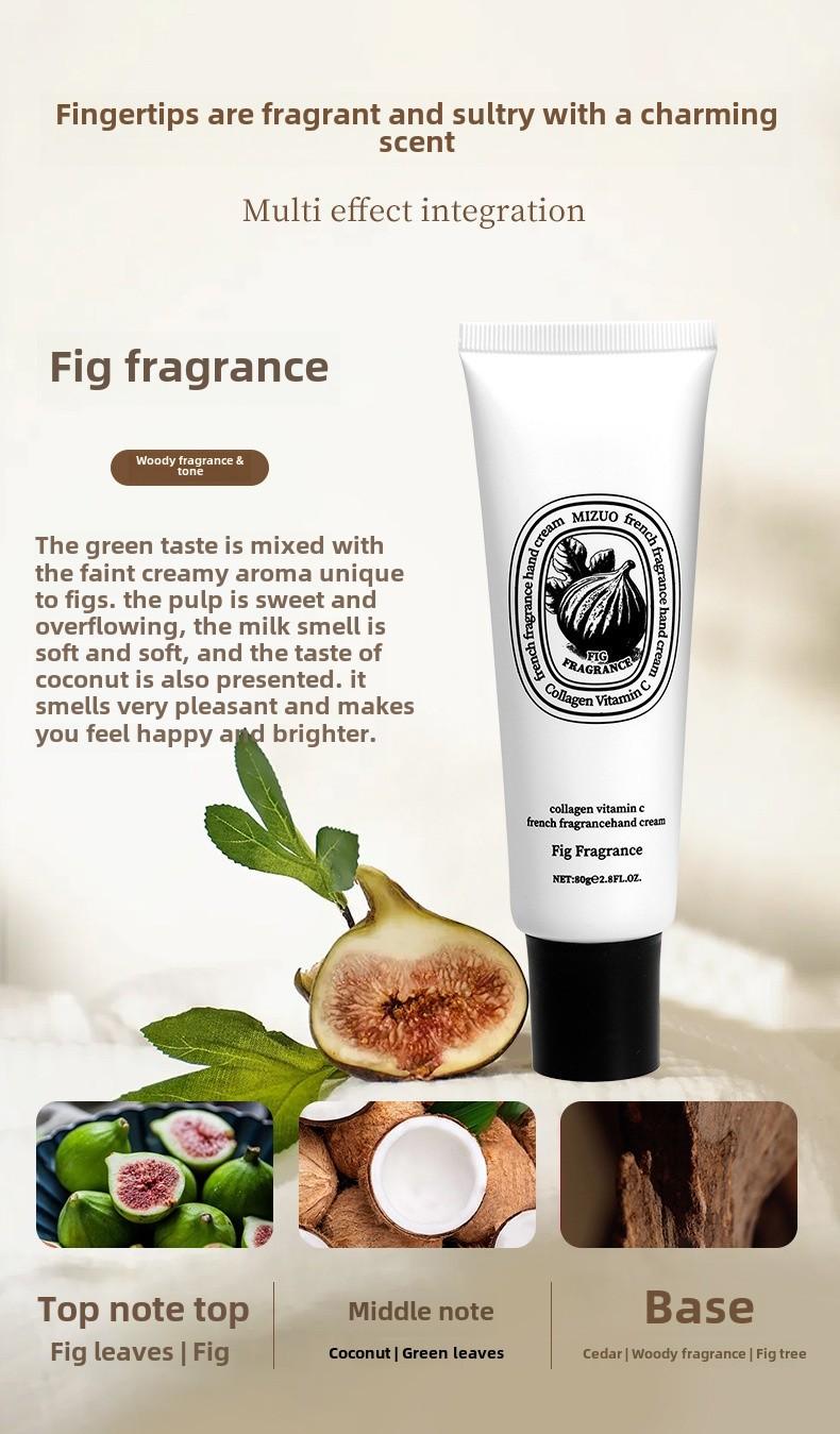 Product Introduction of MIZUO Collagen Hand Cream Rose Water Fig Moisturizing Gift for Women 6