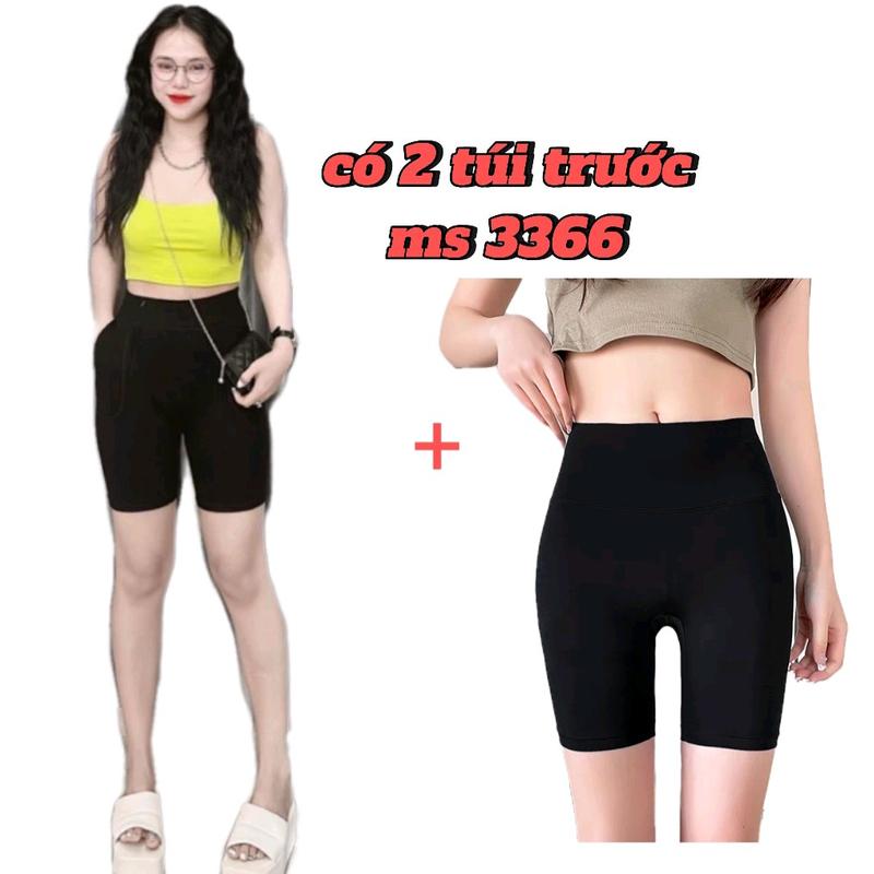 [COMBO 2 QUẦN] Legging Short 2 Túi Cạp Cao Hack Dáng Thời Trang Nữ Khỏe Mạnh Women Thun quần 2