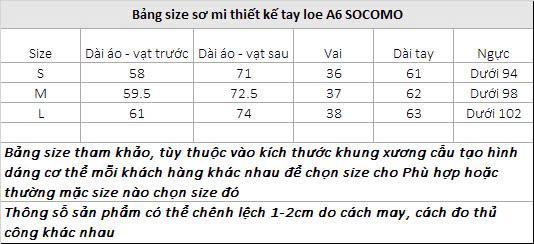 Product Introduction of Socomo Áo somi nữ lụa kiểu dáng tay loe A62024 Nữ Top Women Shirt Đen Kem 13