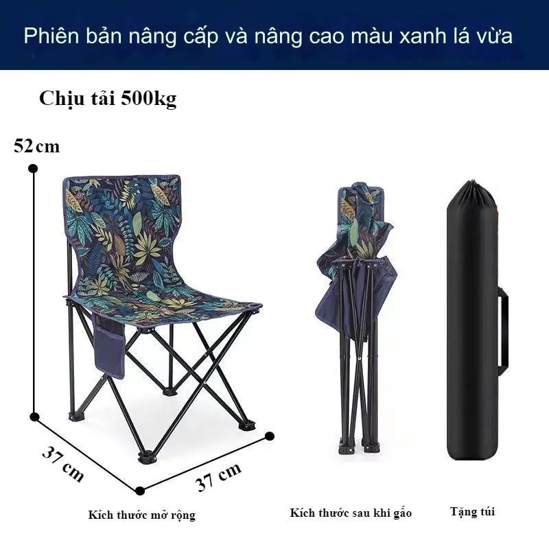 Ghế câu cá, dã ngoại tựa lưng ngoài trời gấp gọn khung hợp kim chắc chắn, vải oxford 600D MT CAMPING 6