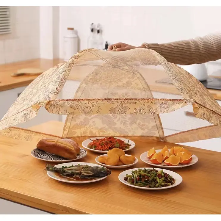 YHOME Tudung Saji Lipat Penutup Makanan / Tudung Saji Lipat Renda Payet Cantik / Penutup Makanan Diameter / Food Cover Y259