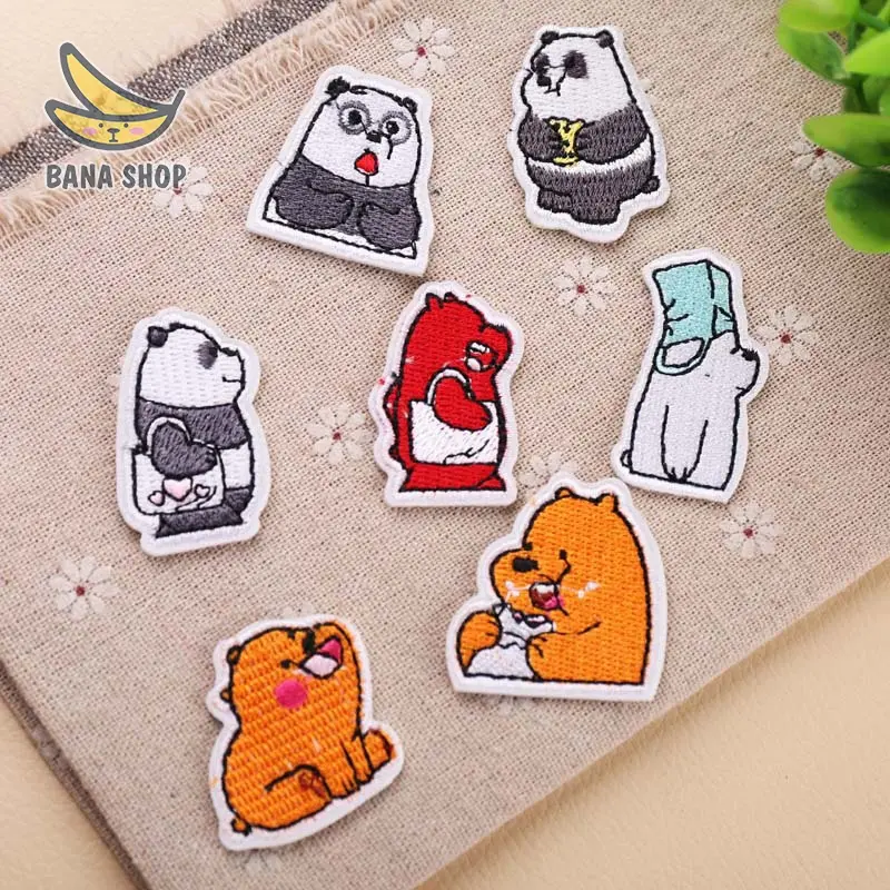Sticker patch vải ủi thêu hình anh em nhà gấu Chúng tôi đơn giản là gấu 1