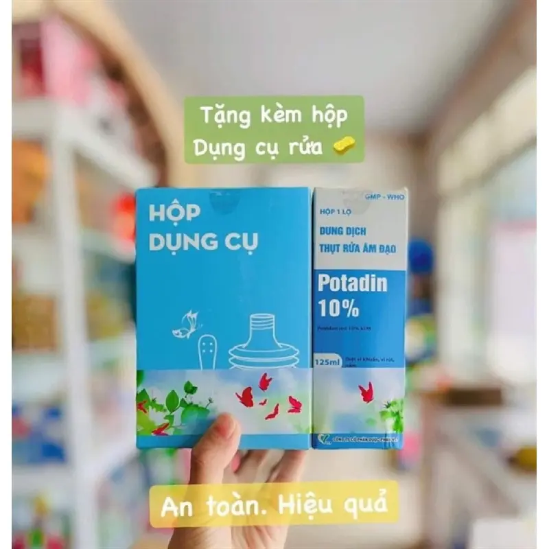 Combo dung dịch thụt rửa + dụng cụ Potadin 10% - Làm Sạch 2