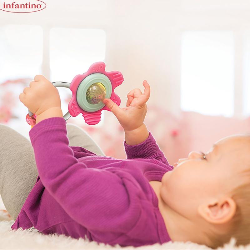 Đồ Chơi Gặm Nướu Hình Bông Hoa INFANTINO Kiêm Đồ Chơi seᵰsory Có Chuỗi Hạt Xúc Xắc Vận Động Cho Bé Chất Liệu Nhựa ABS Cao Cấp 5