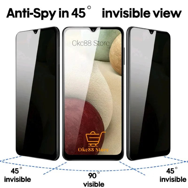 TEMPERED GLASS ANTI SPY SAMSUNG A04 A04E A04S A04 CORE A03 A03S A03 CORE A02 A02S A10 A10S A10E A11 A12 A20 A20E A20S A21 A21S A22 4G A22 5G A23 4G A23 5G A01S A05 A05S A05 A05 CORE PELINDUNG LAYAR ANTI INTIP PRIVACY ANTI GORES FULL LAYAR 1