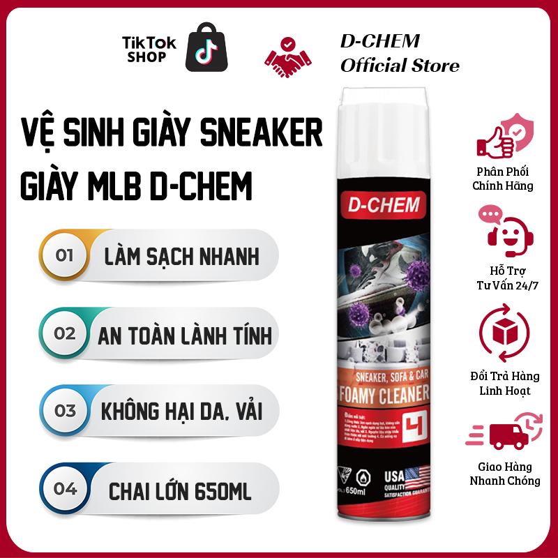 Vệ Sinh Giày Sneaker D-Chem Chai lớn 650ml  Xịt Dạng Bọt Tẩy Sạch Vết Bẩn GIày Dép Khử Mùi Hôi