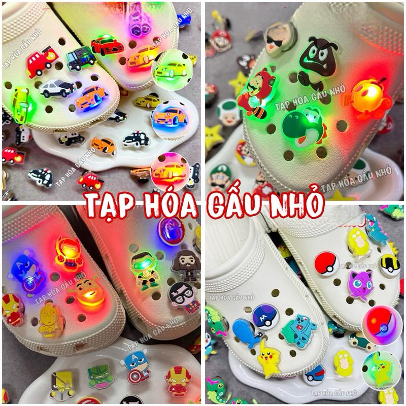  1 Nút Gắn Dép STICKER ĐÈN PHÁT SÁNG trang trí Dép Sục,Dép Xốp - Đã Sẵn Nút - led88 