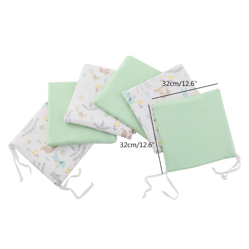【Ready Stock】 6 Pcs Baby Cot Bumper Newborn Bed Soft Cotton Protector Pillows Infant Cushion 2