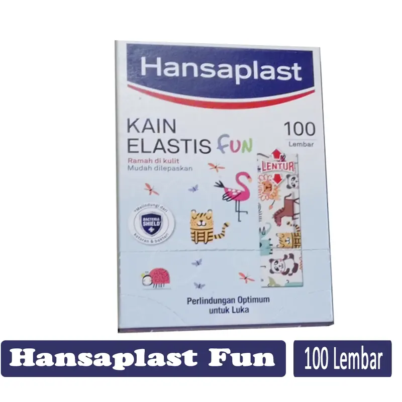 Hansaplast Junior Fun Kain Elastis 100 Lembar Motif Lucu & Menarik Perindungan Optimum untuk Luka Perekat Kuat 5