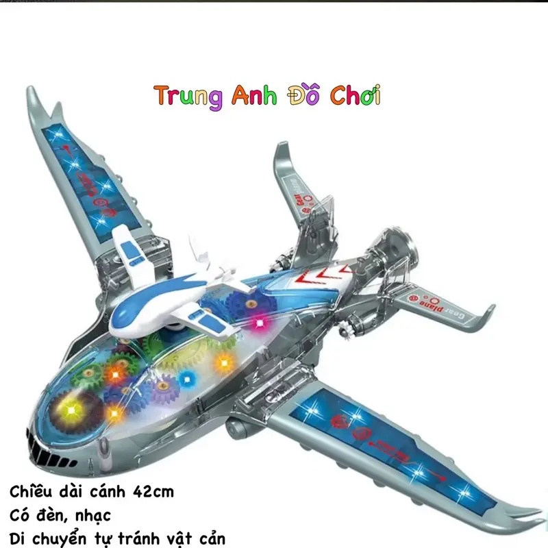Đồ Chơi Máy Bay Trực Thăng Cơ Khí Trong Suốt Với Bánh Răng Di Chuyển Có Đèn Và NhạcToy  AG99L19 6