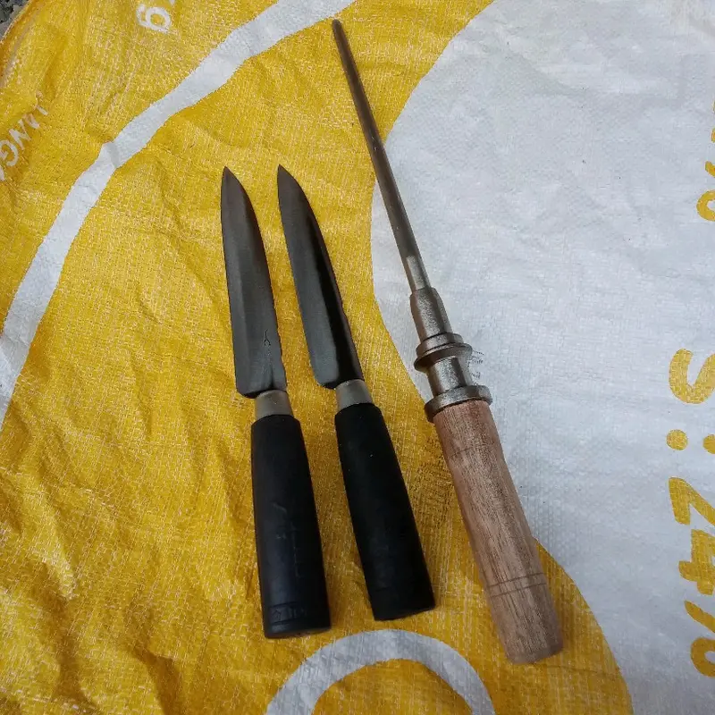 pisau dapur tajam dan Asahan baja kristal 1paket Buah Daging 3