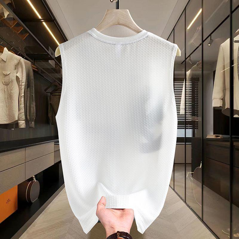 Áo Vest Nam Mùa Hè, Chất Liệu Lụa Lạnh Cao Cấp, Thiết Kế In Hình Hợp Xu hướng Không Tay, Dáng Rộng Vừa Vặn, Hàng Mới Về, Thoáng Khí Và Mỏng, Thích Hợp Cho Thể Thao Và Các Hoạt Động Thể Thao. 3