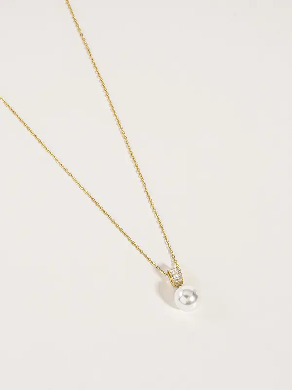 S925 Sterling Silver Faux Pearl Decor Necklace for Women, Fashion Jewelry for Party, Daily Clothing Decor, Trendy All-match & Exquisite Jewelry for Birthday Gift 5